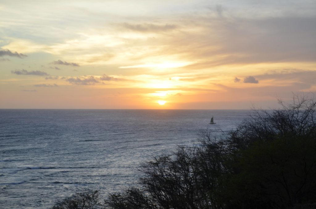 オアフ島で撮影したサンセット